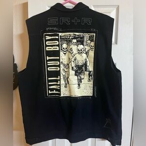 Fall Out Boy Save Rock & Roll Black Denim Vest